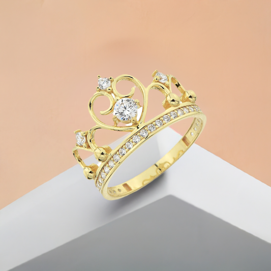 14K Gold Princess Tiara Ring