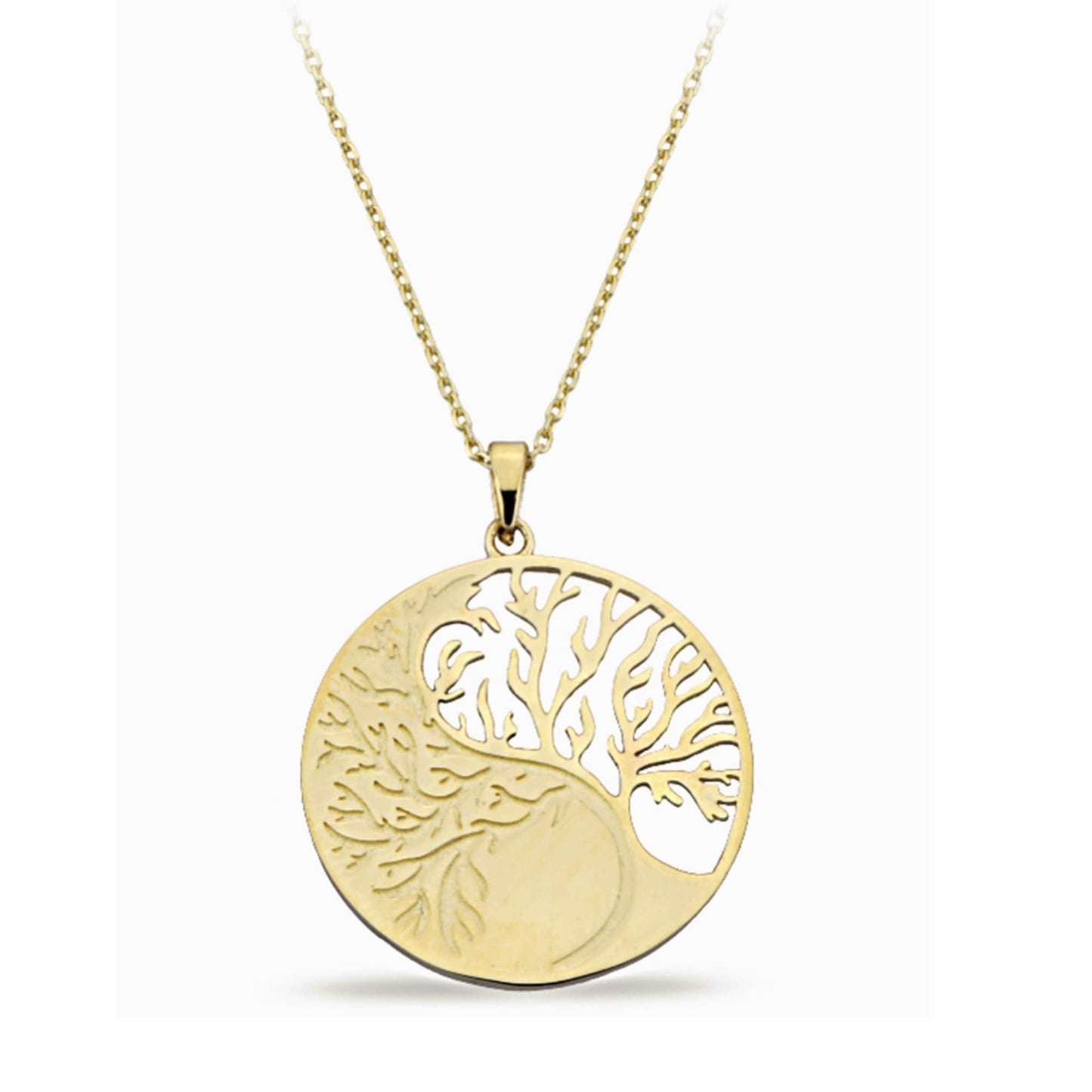 14K Solid Gold Tree of Life Medallion