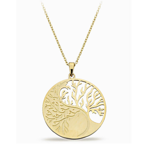14K Solid Gold Tree of Life Medallion