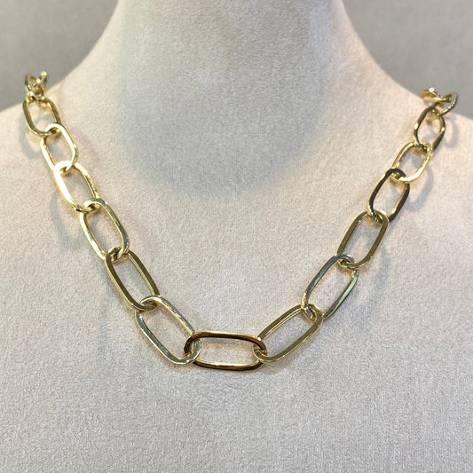 8mm Oval Open Link Paperclip Chain Necklace