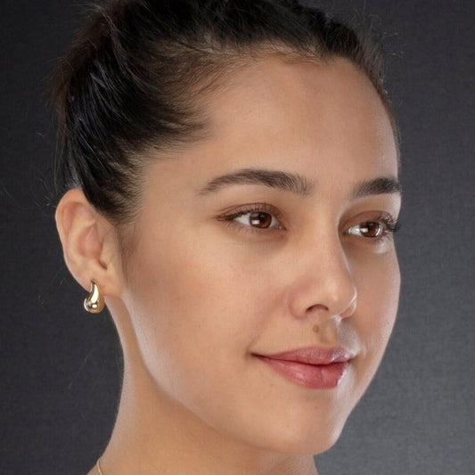Teardrop Earrings in 14K Gold- Minimalist Water-drop Stud Earrings For Women- Trendy Jewelry